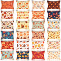 Meanplan 24 Pcs Thanksgiving Day Makeup Bags Bulk Fall Cosmetic Bag Pumpkin Maple Leaf Turkey Autumn Gift Pouch Portable Storage Zipper Pouch Travel Purse Toiletry Organizer Party Favor(Thanksgiving)