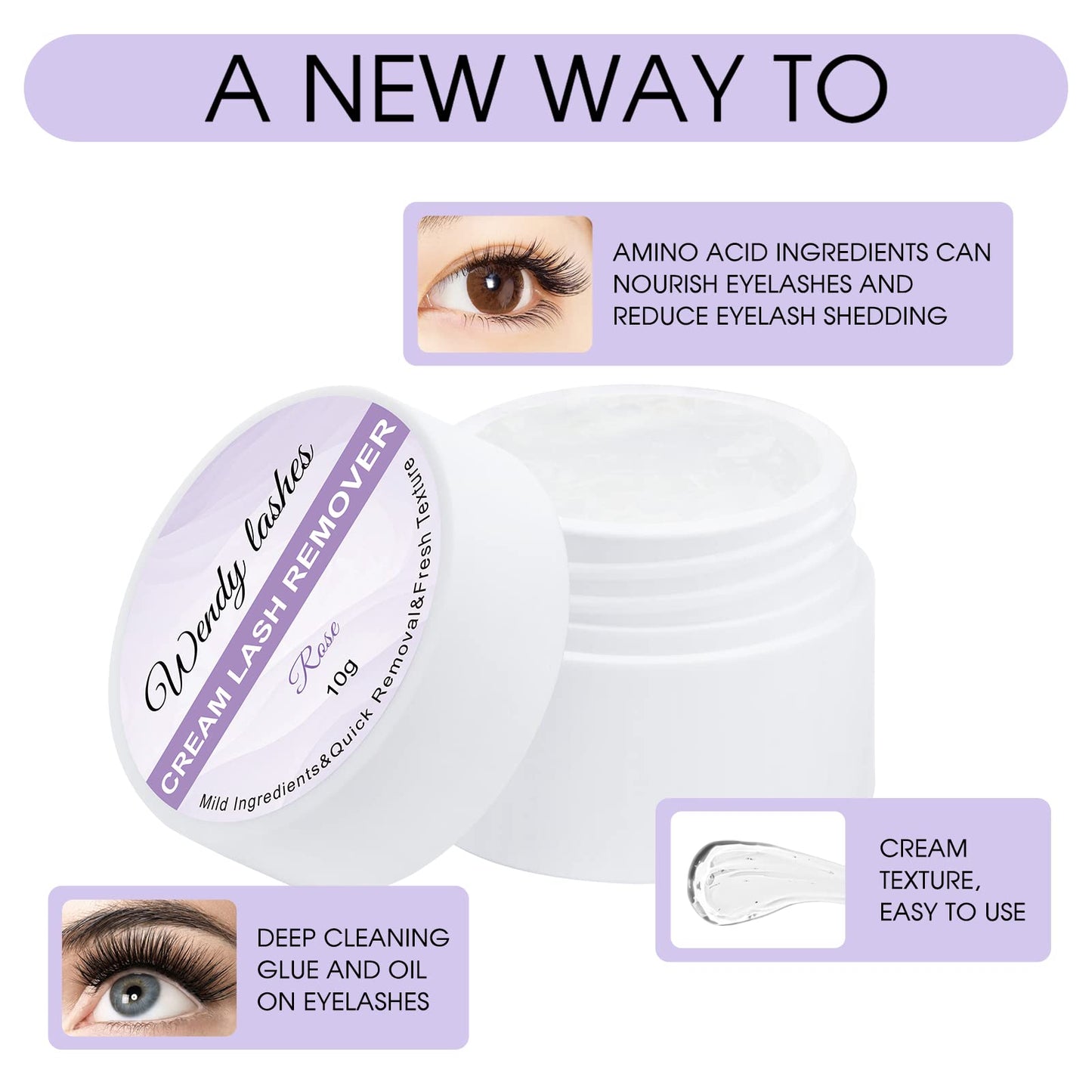 Lash Remover For Lash extensions/Lash Clusters Cream Lash Glue Remover 10g Effectively| Low Irritation for Sensitive Skin Lash Extension Remover Easy Removal of Indicidual Lashes Glue Remover(Rose)