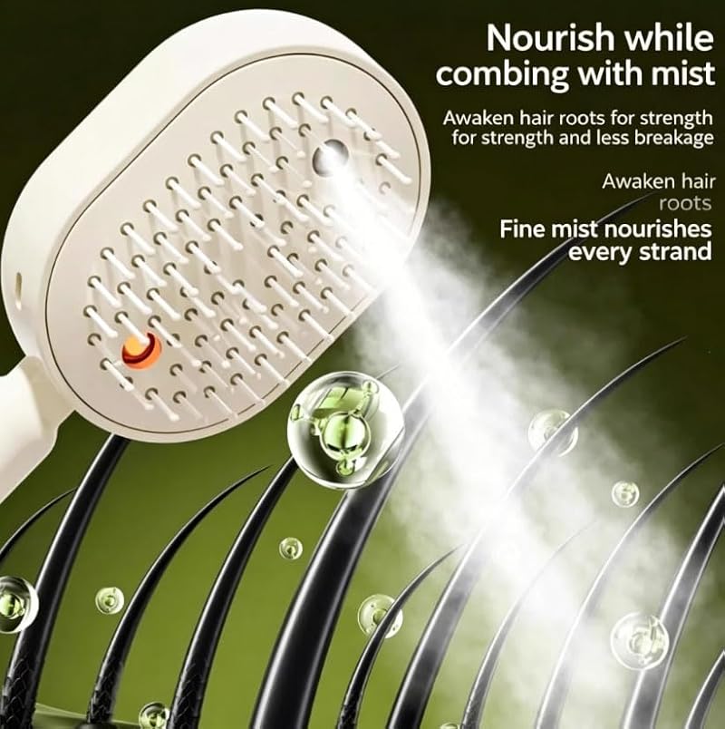 Electric Steam Brush for Hair - Deep Moisture & Frizz Control