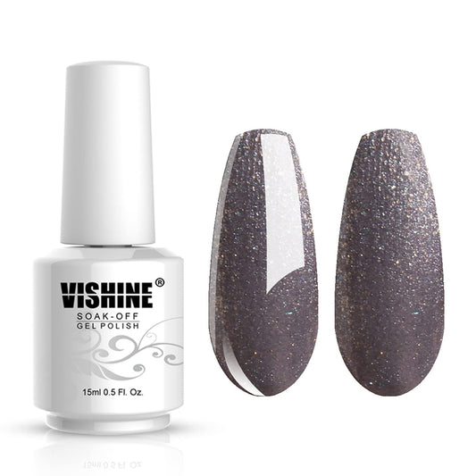 Vishine Gelpolish Professional UV LED Soak Off Varnish Color Gel Nail Polish Manicure Salon Pearl Grey(1428)