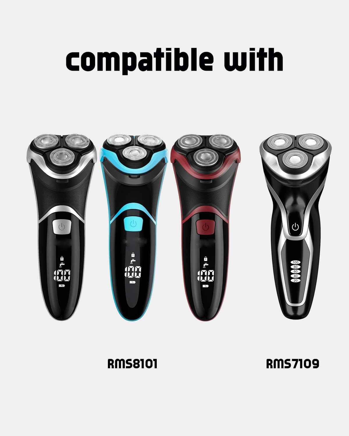 Model RMS8101 Blades for Men's Electric Shaver, 12PCS Razor Blades for Intertek RMS8101, 2 Cleaning Brush