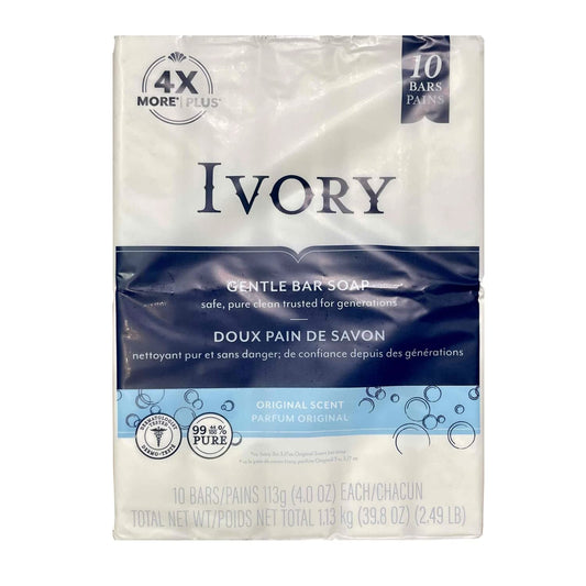 Ivory Original Bar Soap (10 Bars of 4 Oz Each), 39.8 Oz