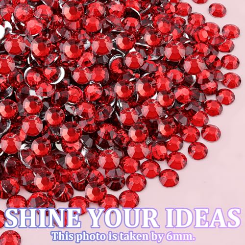 Red Resin Rhinestones 2-6mm Flatback Gems for DIY Crafts & Nail Art 25000pcs