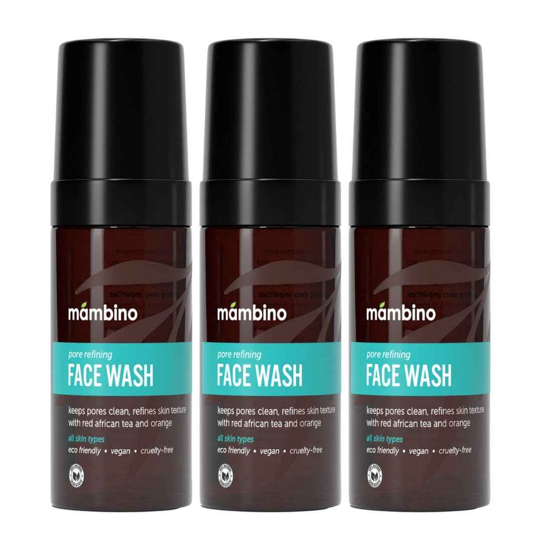 Mambino Organics Pore Refining Foaming Cleanser, Red African Tea + Orange, 5.5 Fluid Ounces… (2-Pack Foaming Cleanser)