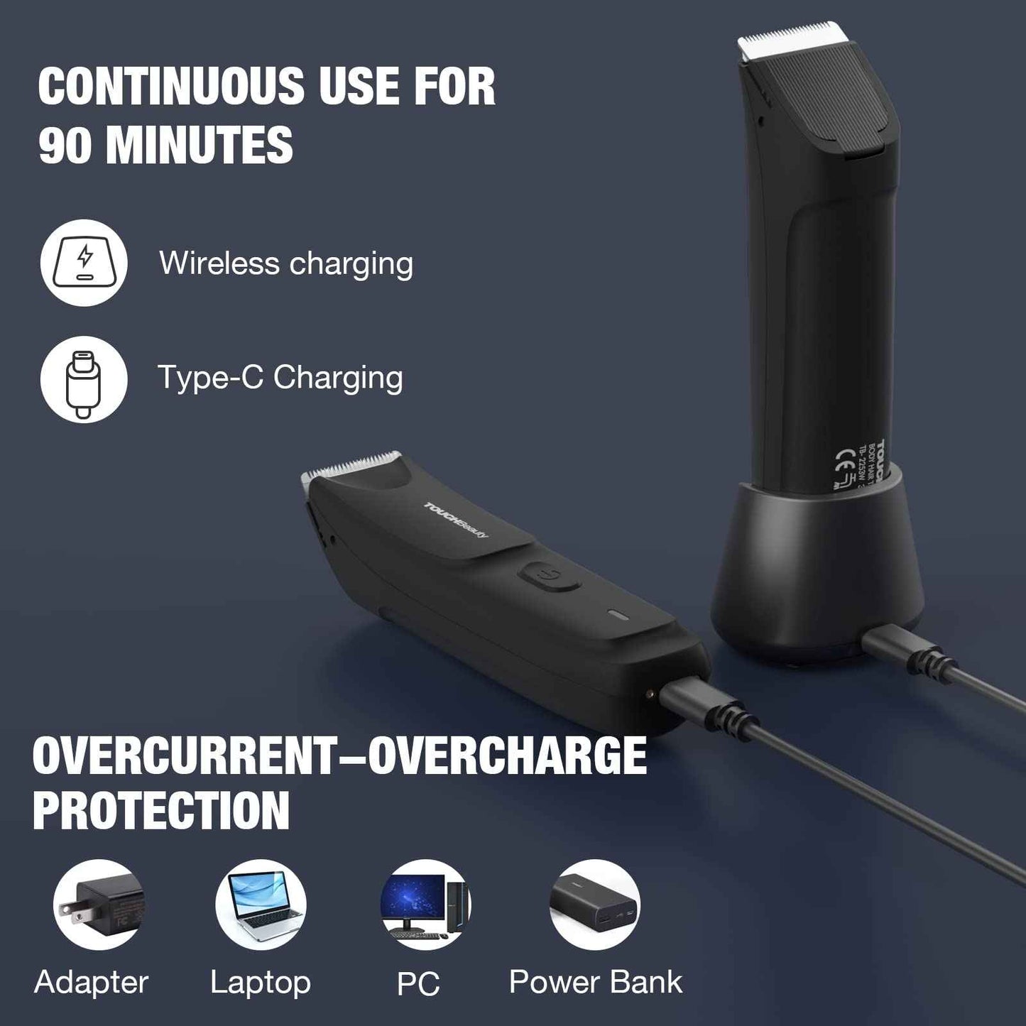 TOUCHBeauty Beard Trimmer for Men, Waterproof Electric Razor for Nose, Body, Face & Mustache, Cordless Hair Clippers Shavers Grooming Kit, Gifts for Men Husband Father