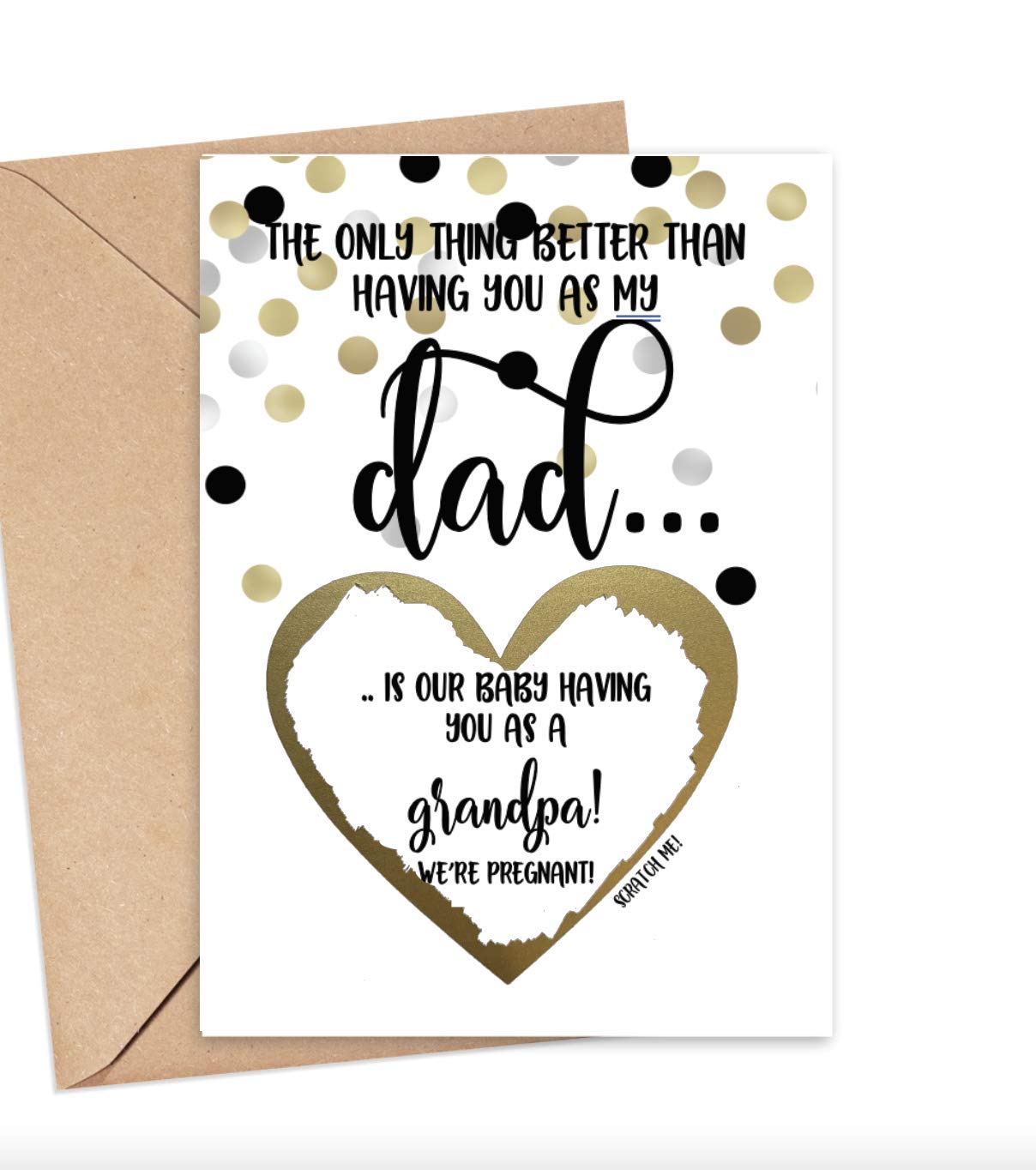 Pregnancy Scratch Off Card for Dad New Grandpa, From Son or Daughter, New Grandfather Announcement for Grandchild (Dad)