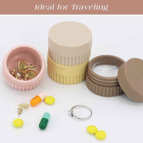4 Pcs Travel Containers Sets Silicone Cream Jars Empty Lotion Leak-proof Bottles with Sealed Lid For Lotion Moisturizer Sunscreen Cosmetic Skincare Set(Four Colors)