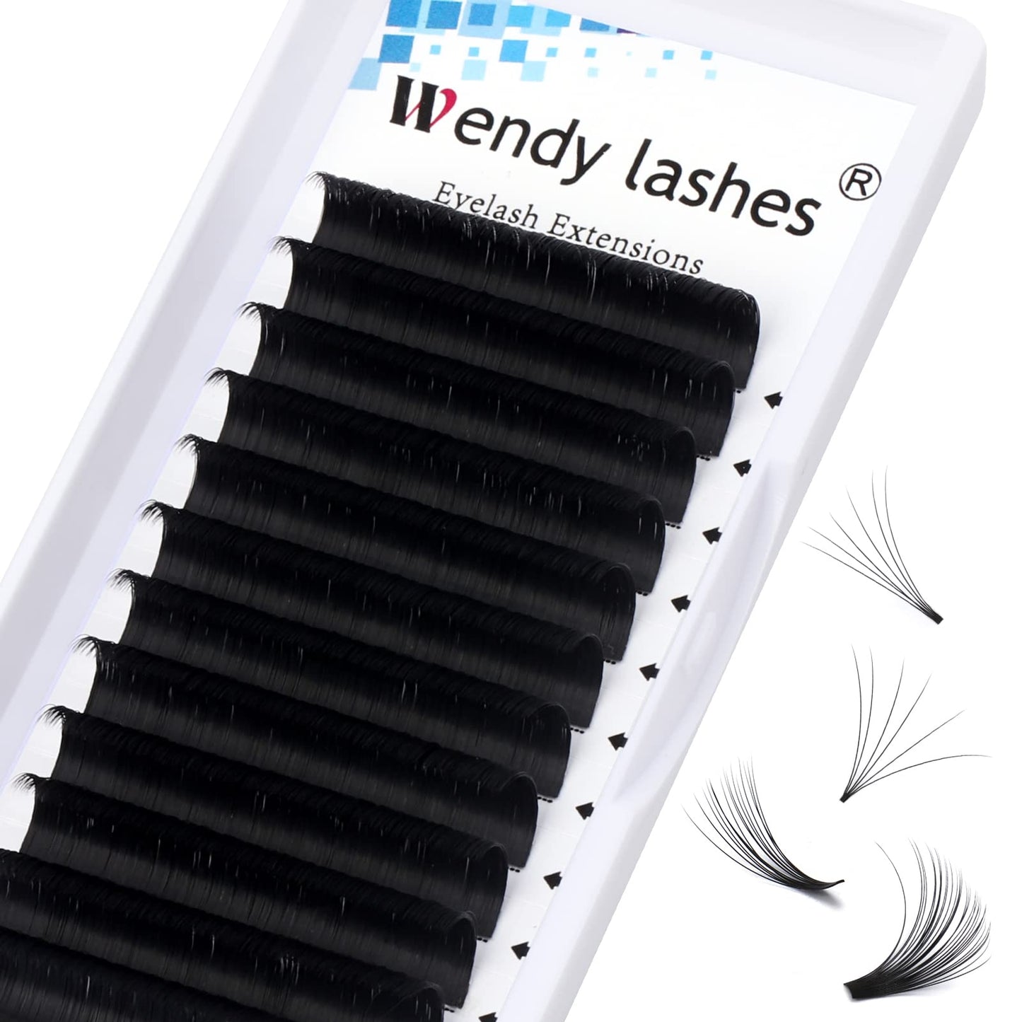 Volume Eyelash Extension 0.05 C/D Curl 11-17mm Easy Fan Rapid Blooming Lashes 3D 4D 6D 10D 20D Lash Extensions By WENDY LASHES(0.05-D, 11mm)