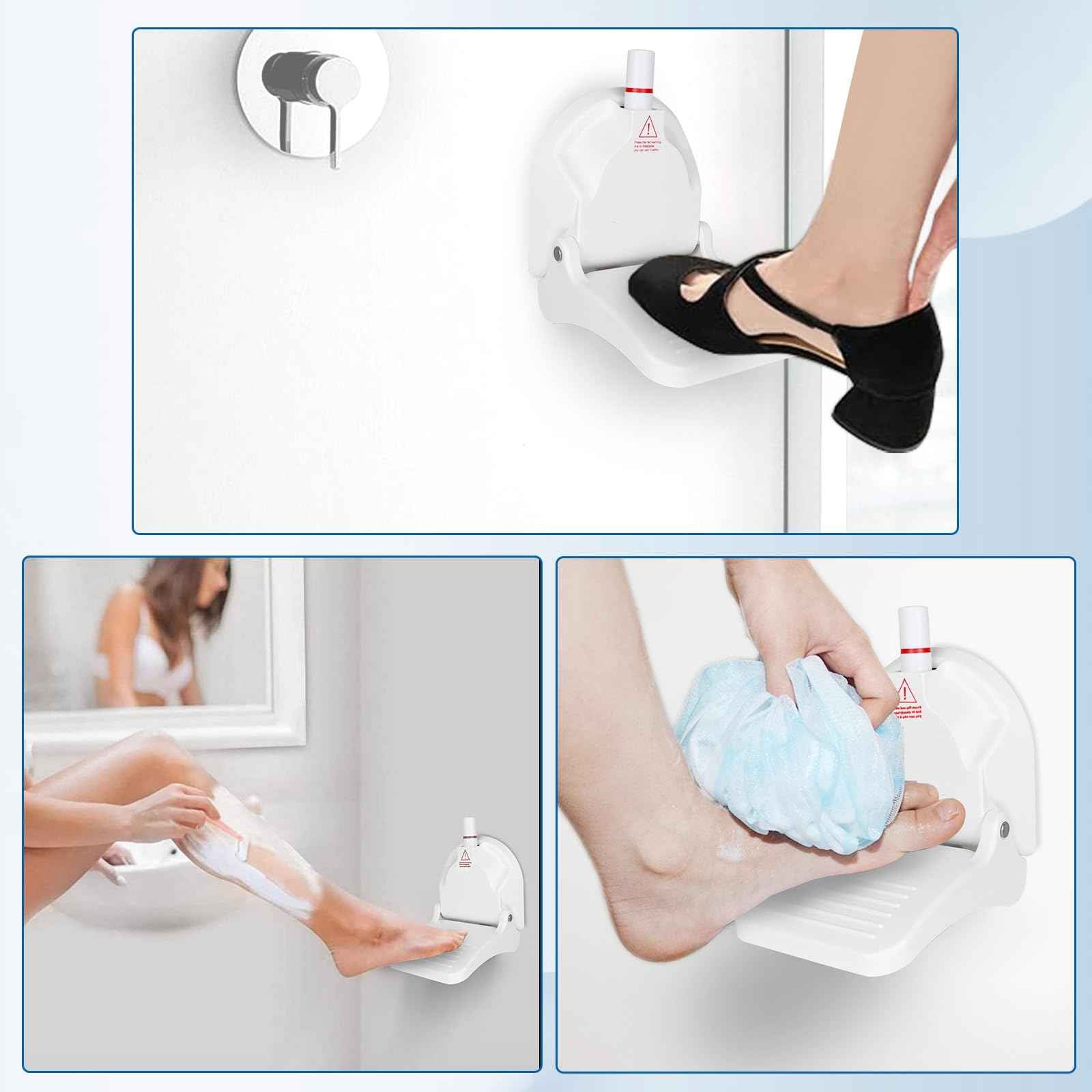 Foot Rest for Shower to Shave Legs, Foldable Shaving Step for Inside Shower, Suction Cup Shower Foot Rest