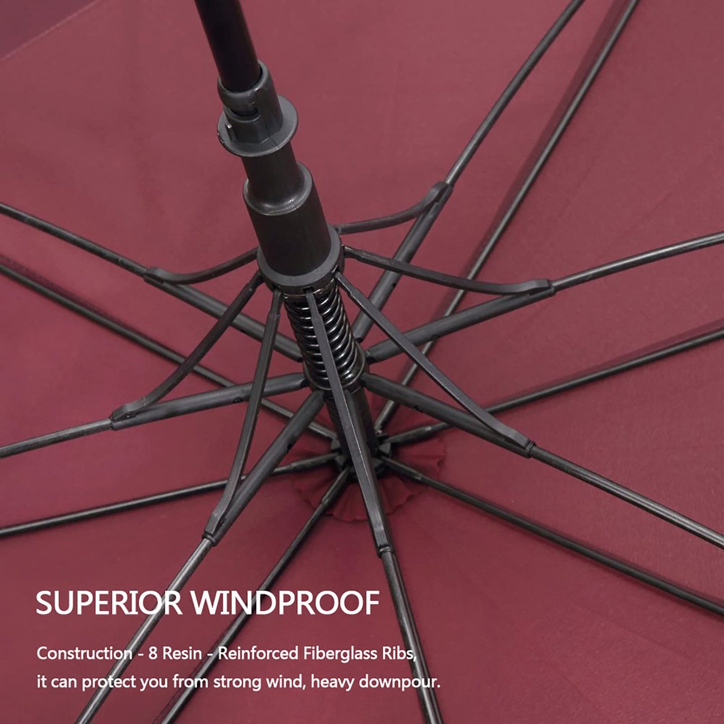 G4Free 54 Inch Automatic Open Golf Umbrella Windproof Extra Large Oversize Double Canopy Vented Windproof Waterproof Stick Umbrellas for Men (Wine Red)