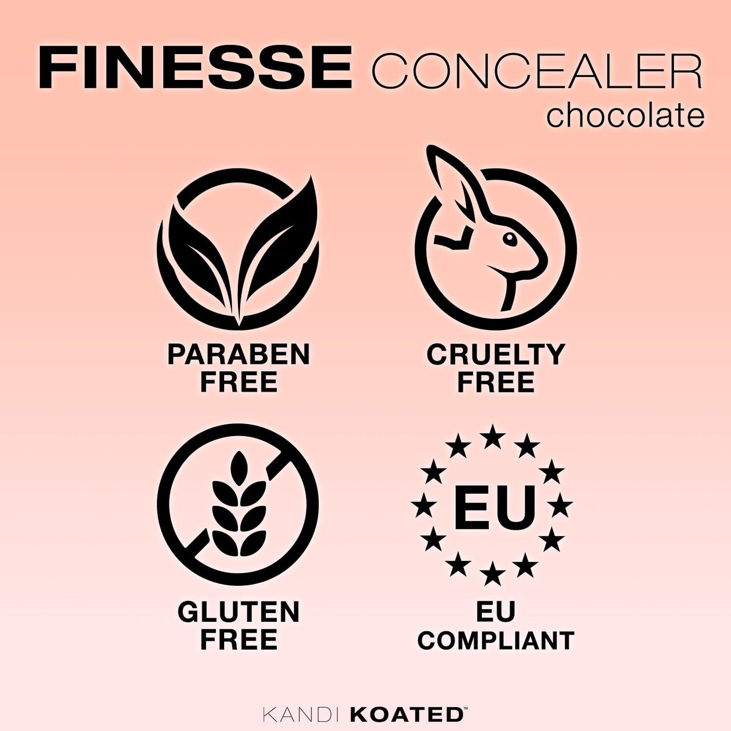 Kandi Koated Finesse Concealer [Chocolate Warm Ebony] Cream Concealer Stick by Kandi Burruss for Dark Circles | Paraben-Free, Cruelty-Free, Blendable Formula, Conceals Blemishes | Beauty & Makeup