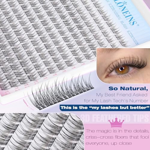 Natural Lash Extension Kit - 168Pcs Wispy Clusters 9-12MM