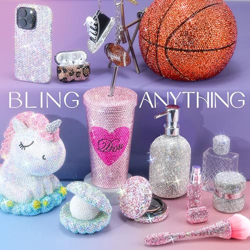 LOTWOW Silver Rhinestones Bedazzler Kit with B7000 Glue & Tools - 35,000 Pcs