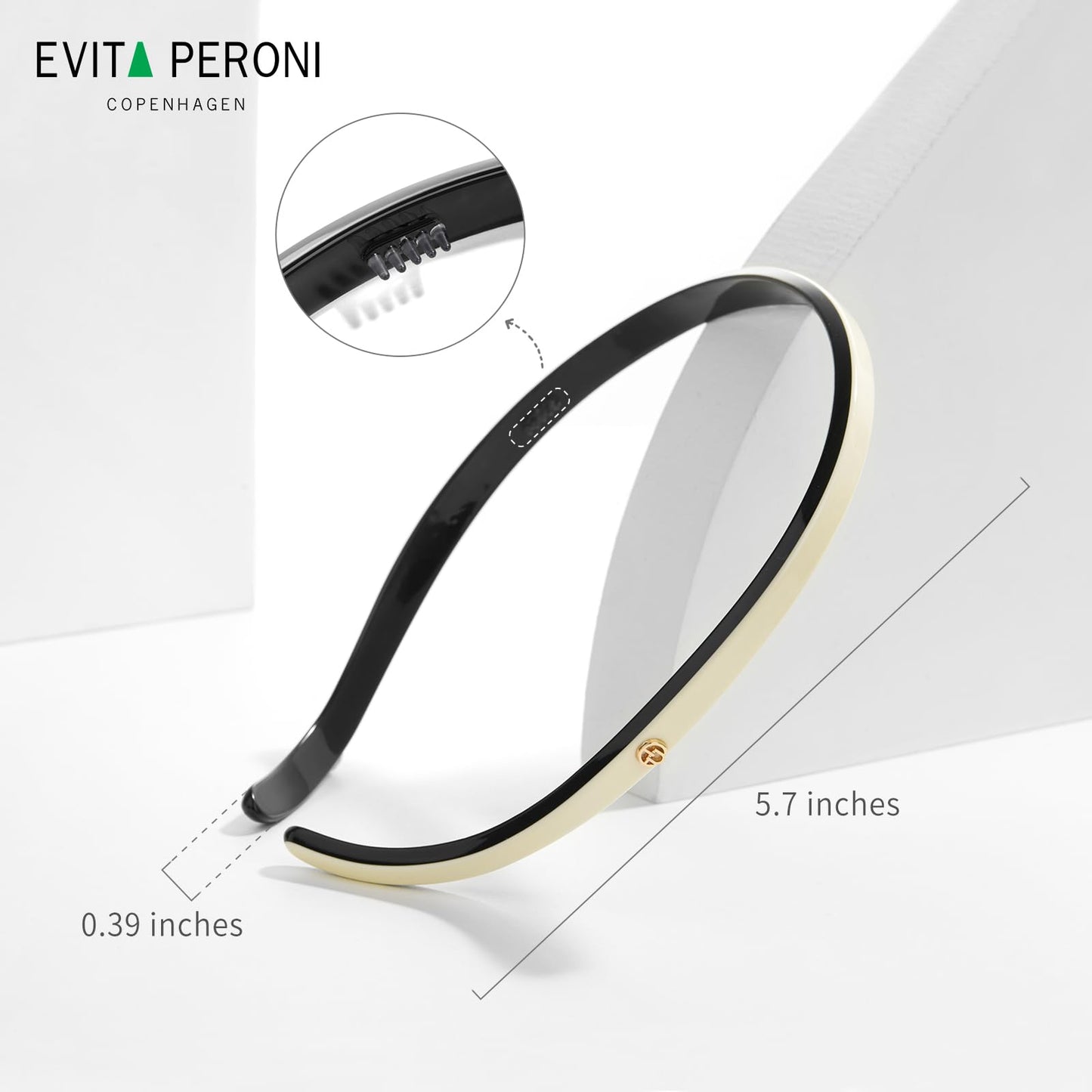 EVITA PERONI Hair Band Designed for Eyewear Black and White Glasses headband No Pressure, No Headache, Comfortable Headbands for Women Non Slip, Head Bands for Women's Hair