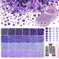 26000PCS Purple Flatback Rhinestones Kit – 2-6mm Mixed Sizes