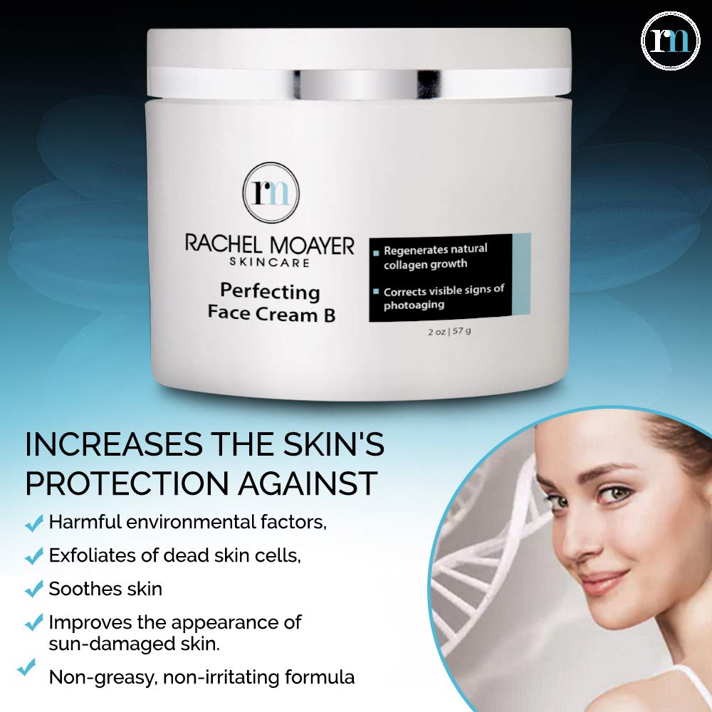 Rachel Moayer Perfecting Face Cream B, Anti Aging Moisturizer for the Face, Perfect for Day & Night, Wrinkle Remover, Boosts Collagen, and Photoaging Repair, for Men & Women