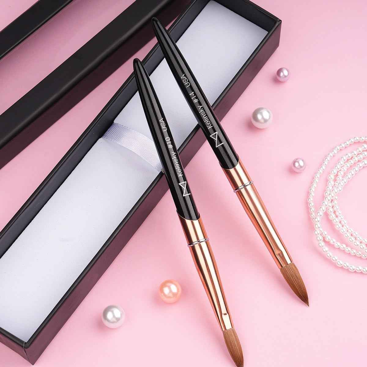 M – Regal 100% Kolinsky Acrylic Nail Brush | Professional Acrylic Nail Sculpting & Application Brush | Premium Nail Art Tool for Nail Technicians & Artists (#12)