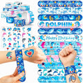 Dolphin Party Favors Bundle - 48 Tattoos & 24 Slap Bracelets