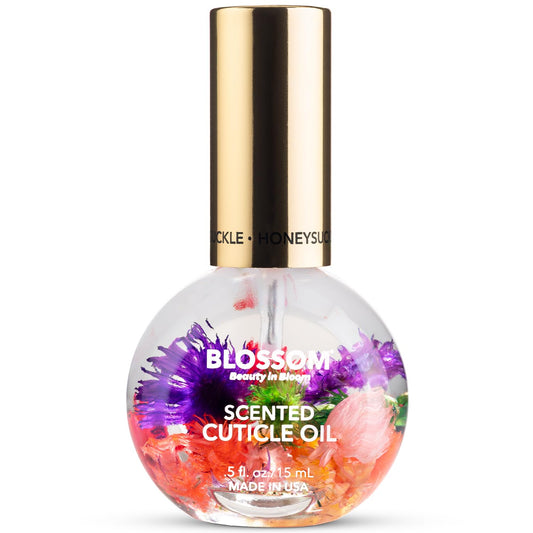 Blossom Hydrating, Moisturizing, Strengthening, Scented Cuticle Oil, Infused with Real Flowers, Made in USA, 0.5 fl. oz, Honeysuckle