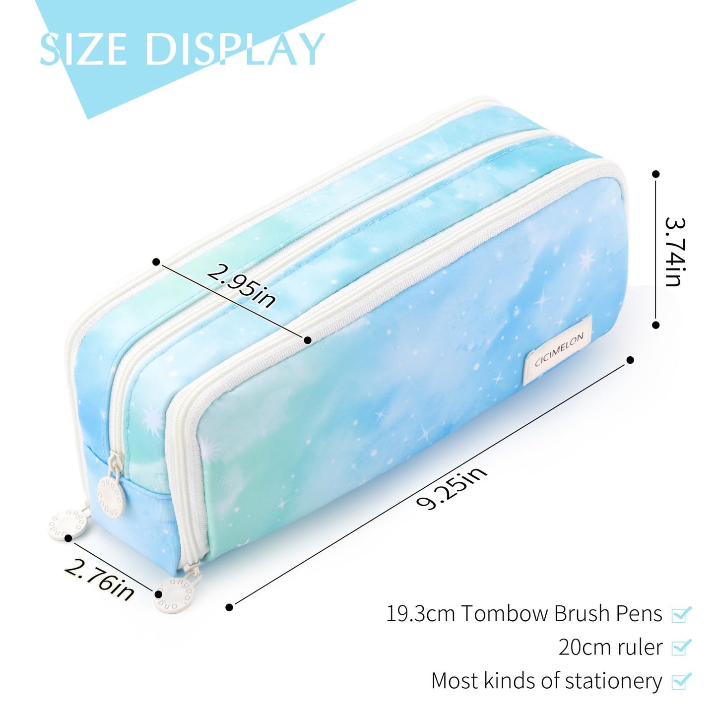 CICIMELON Large Capacity Pencil Case 3 Compartment Pouch Pen Bag for School Teen Girl Boy Men Women (Dream)