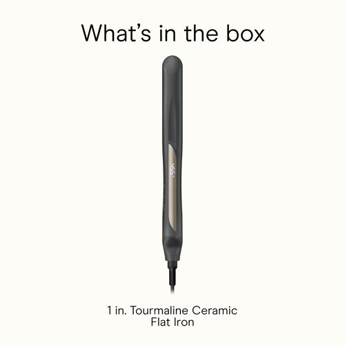 Infiniti PRO CONAIR Tourmaline Ceramic 1 Inch Flat Iron Hair Straightener, 1-Inch Flat Iron to Straighten or Curl, 5 Heat Settings, for All Hair Types and Textures, Dark Grey