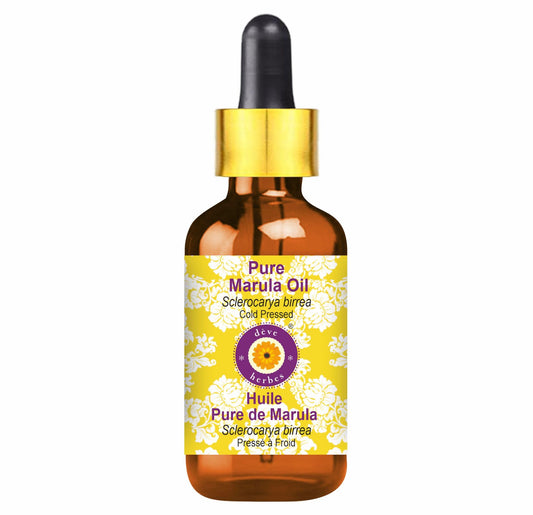 Deve Herbes Pure Marula Oil (Sclerocarya birrea) with Glass Dropper Cold Pressed 50ml (1.69 oz)