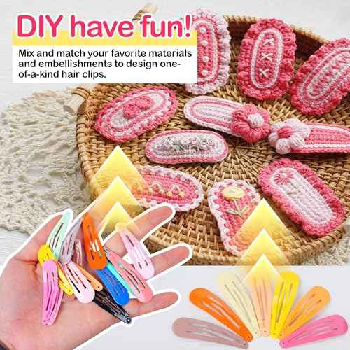 120 Pcs Snap Hair Clips Hair Barrettes,2 Inch Barrettes Metal Snap Clips Candy Color for Women Girls(40 Colors)