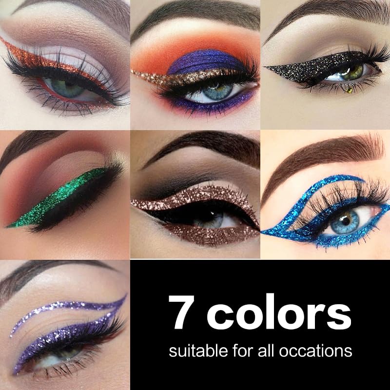 UCANBE 7-Color Shimmer Liquid Eyeliner Set | Waterproof