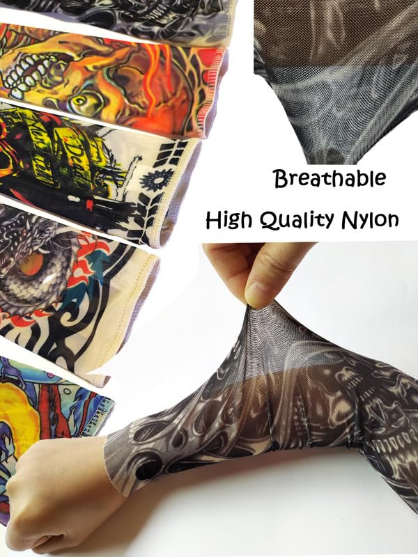 5 Pairs Temporary Tattoo Arm Sleeves for Kids - UV Protection