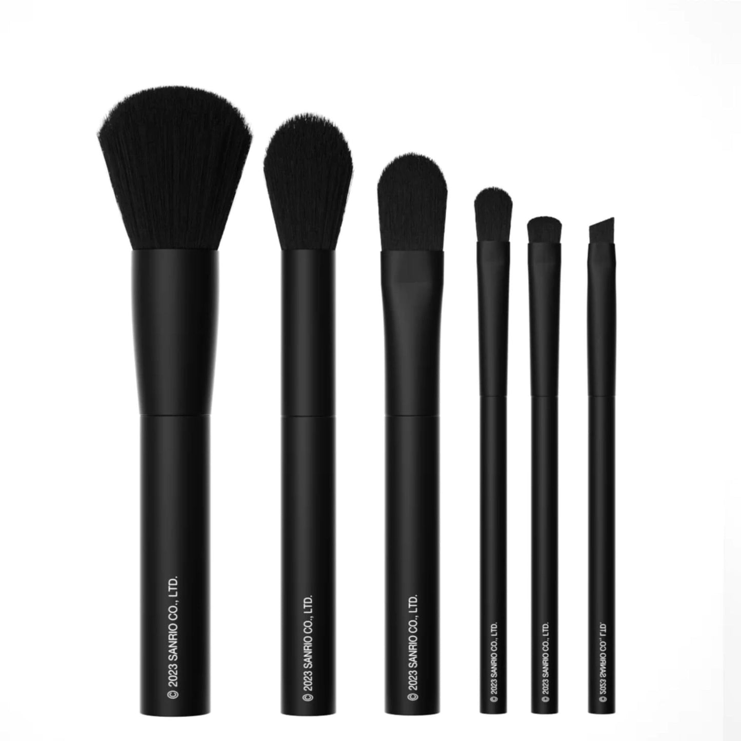 Impressions Vanity 6 PCs Hello Kitty Just Slay Makeup Brush Set, Super Cute Soft Brushes for Foundation, Face Powder, Make up Blending, Eye Shadow, and Liner Application (Black)