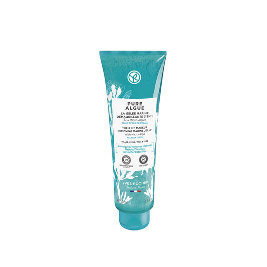 Yves Rocher 3 in 1 Makeup Removing Marine Jelly for Normal to Combination Skin – Pure Algue – 5 Oz – 1 Ct