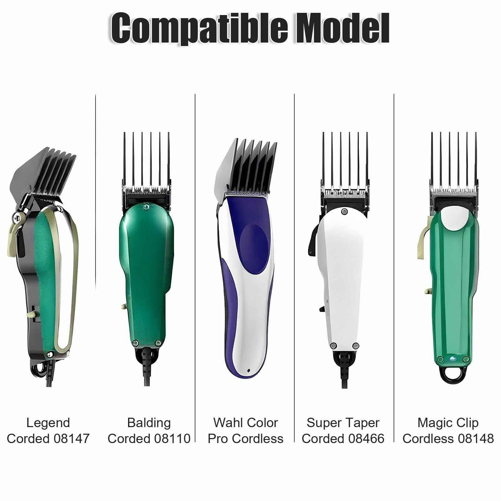 8pcs 3 Inches Hair Clipper Guards,Gray Hair Clipper Combs Guides,1 & 1/4" 1 & 1/2" 2",# NO.16 NO.12 NO.10 Compatible with Wahl Most Hairs Clippers