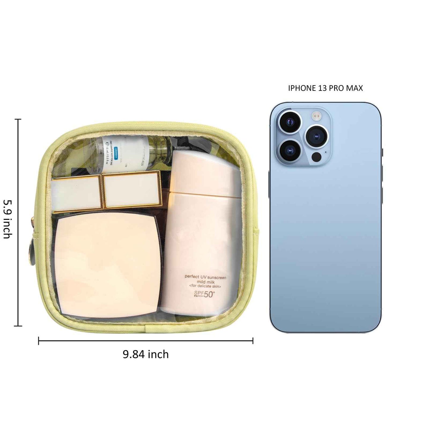 KOTORA Clear Makeup Bag Cosmetics Bag Mini Small Pouch Purse TSA Approved Toiletry Bags Zipper Pink Cute Pouches Make Up Travel Toiletry Car Accessories Essentials for Women Girls