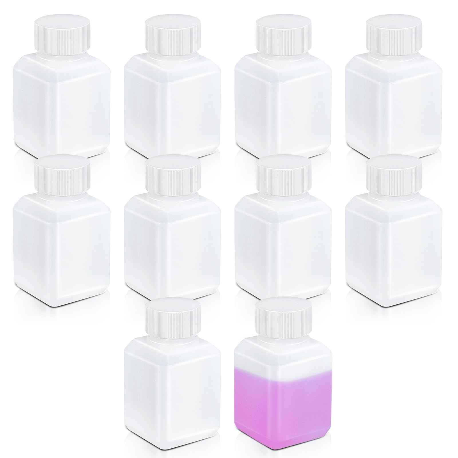 UMETASS 1oz/30ml Leak Proof Plastic Bottles with Caps for Liquids Sample, Reusable Small Bottles Containers for Travel, Camping and Hiking (Translucent, 10 Pcs)
