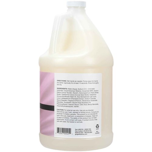 Ginger Lily Farms Botanicals Shea Indulgence Deep Hydration Liquid Hand Soap Refill, 100% Vegan & Cruelty-Free, Vanilla Sugar Bliss Scent, 1 Gallon (128 fl oz)