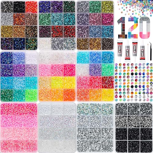 90,000PCS Bedazzling Rhinestone Kit - 3mm Flatback Gems for DIY
