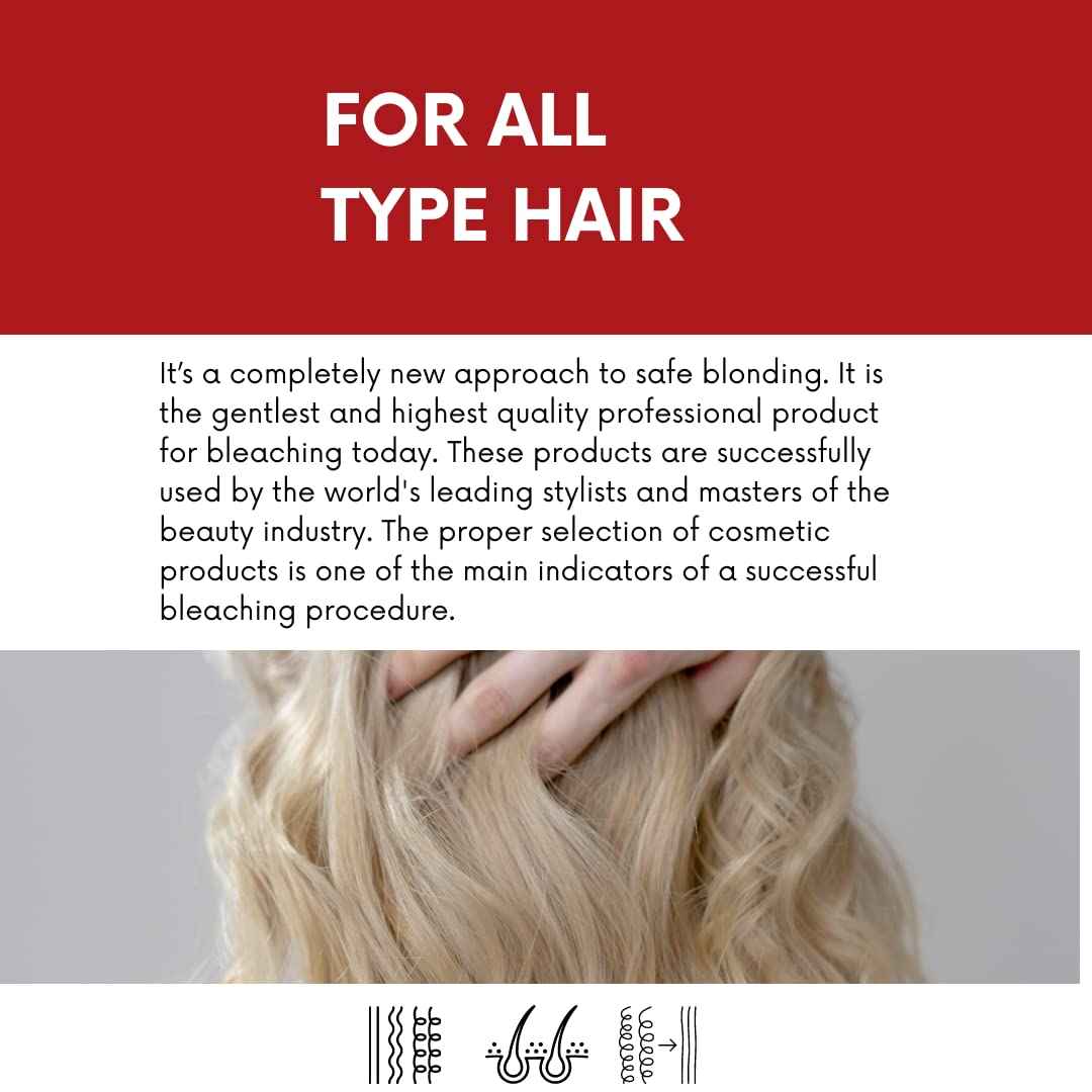 Morfose Professional Bleaching Powder 450 g / 15.8 oz Red Bleaching Powder Hairdressing Supplies Hair Brightener Salon Hairdresser Bleaching