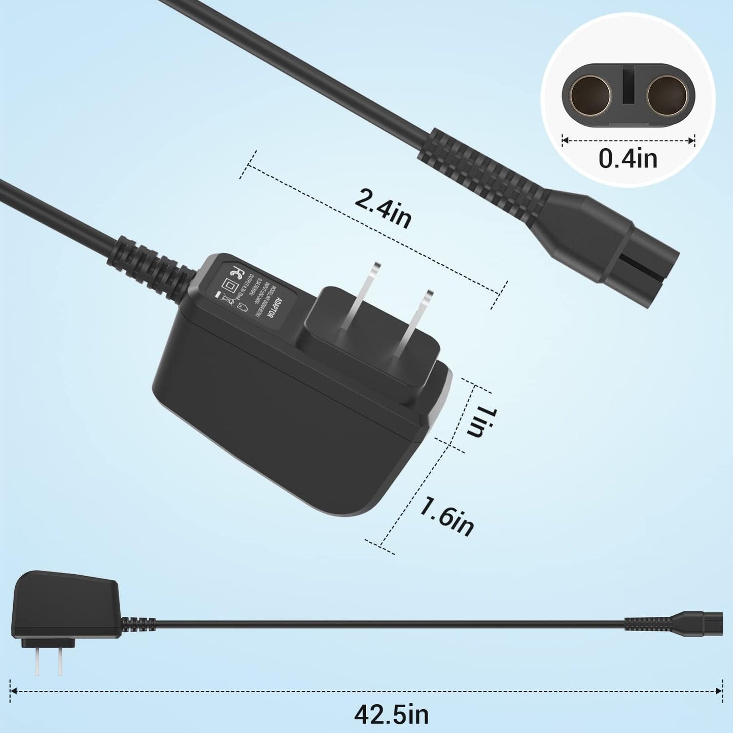 CGGXJP 4.3V Charger Compatible with Philips Norelco One Blade Old Model A00390 QP2520 MG3740 QP2521 QP2522 QP2515 MG5700 MG3720 Electric Shaver Replacement Power Cord