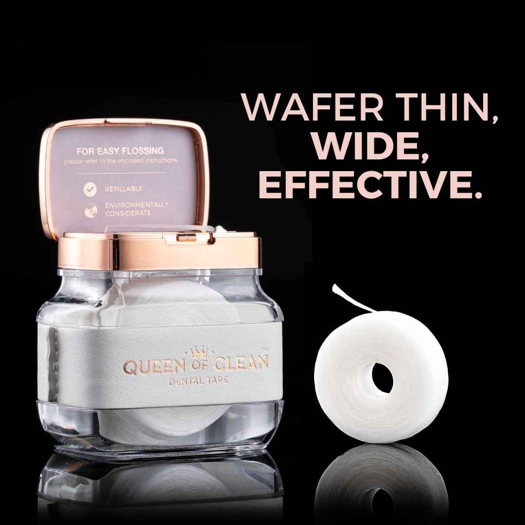 54 Yard of White Dental Floss Tape – Easy, Comfortable, Fun & Effective Flossing. PFAS-Free, Vegan-Friendly, Fresh Mint Flavour & Shred-Resistant. Seriously Good Floss