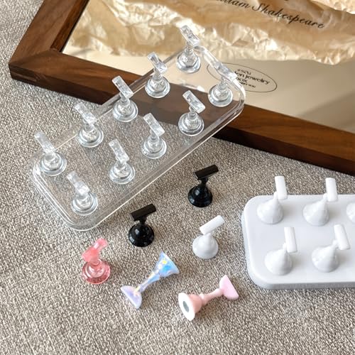 Clear Acrylic Nail Art Display Stand with Magnetic Base