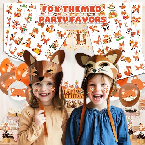 96 PCS Pre-Cut Fox Temporary Tattoos for Kids