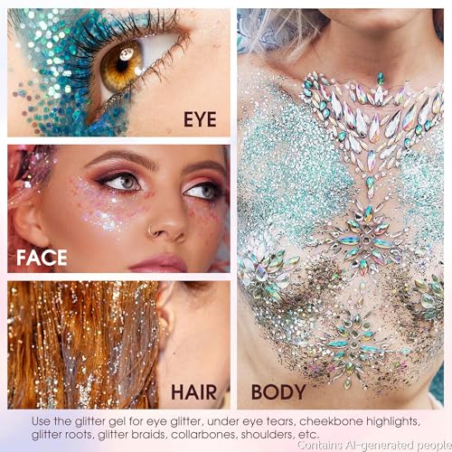 Pink Glitter Stick for Face Body Hair - Waterproof Shimmer