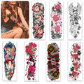 Aresvns Beautiful Spring Temporary Tattoo for Women and Girls (L19¡°xW7¡±),Full Arm Fake Tattoos Flowers for BBQ Pool Beach Party,Waterproof Temporary Tattoo Sleeves Christmas Gift