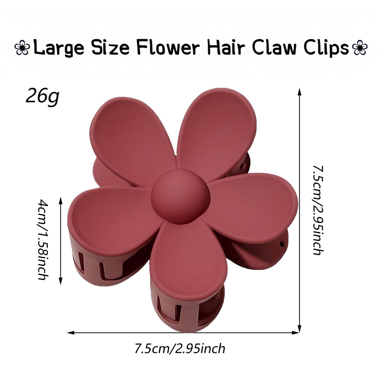 8PCS Flower Hair Clips Large Claw Clips for Women Thick Hair Cute Hawaiian Dasiy Hair Clips Matte Plumeria Hibiscus Hair Clips Strong Hold Non Slip for Women Girls Thin Hair Gifts 8 Colors