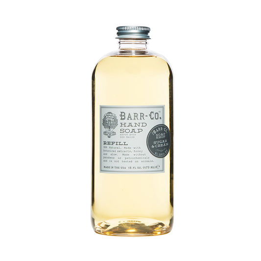 BARR-CO. Sugar & Cream Hand Soap Refill – Sweet Cream, Coconut & Sugar Scent, Natural Liquid Soap for Bathroom & Kitchen, Vegan, Moisturizing, 16 fl oz