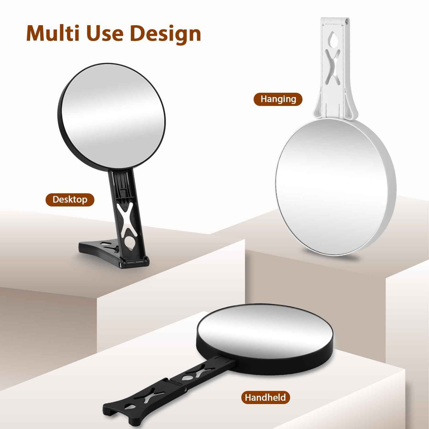 Magnifying Mirror 40X/5X Double Sided Hand Mirror, Precision Makeup at 40X Magnification & Overall View at 5X，Travel Handheld Magnified Makeup Mirror with Handle & Table Stand, Vanity Cosmetic Mirror