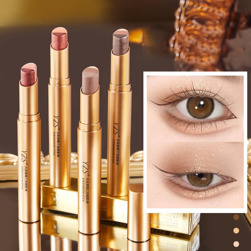 4-Pack 3-in-1 Gradient Eyeshadow Sticks - Waterproof & Creamy