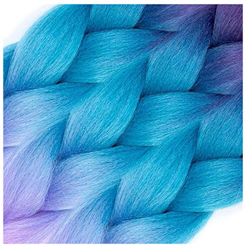 AFNOTE Ombre Braiding Hair 24 Inch Braid Hair Extensions 3Pcs Pre Stretched High Temperature Crochet Braiding Hair (C26)…