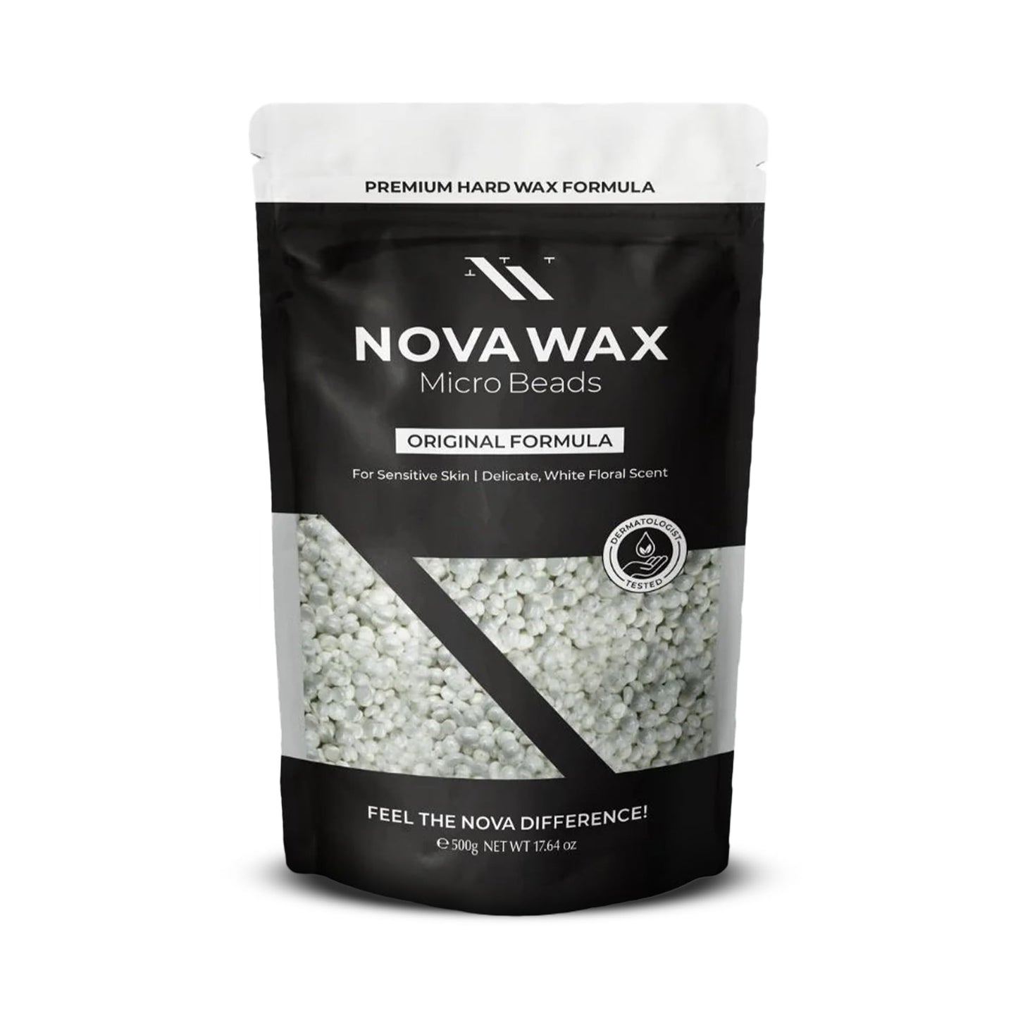 NOVA Wax 500g (1lb) Hard Waxing Beads for Painless Hair Removal, Perfect for Brazilian, Bikini, Face, Legs, Underarm, Back, and Chest