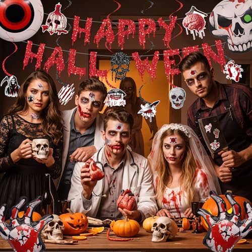 Halloween Temporary Tattoos Stickers - 16 Sheets, 98 Designs